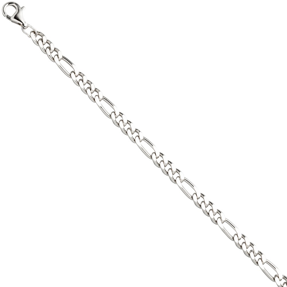 Figaroarmband 925 Sterling Silber diamantiert 21cm