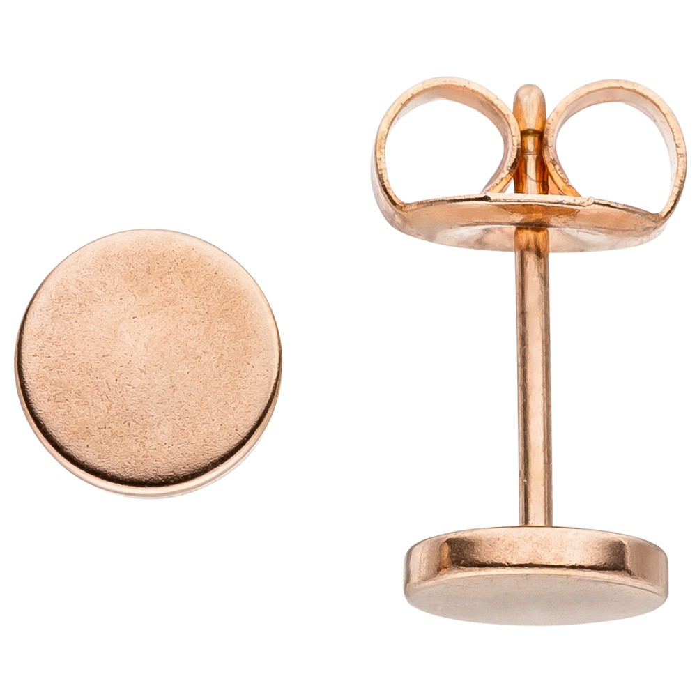 JOBO Ohrstecker Studs 6mm aus Edelstahl rotgold farben beschichtet Ohrringe