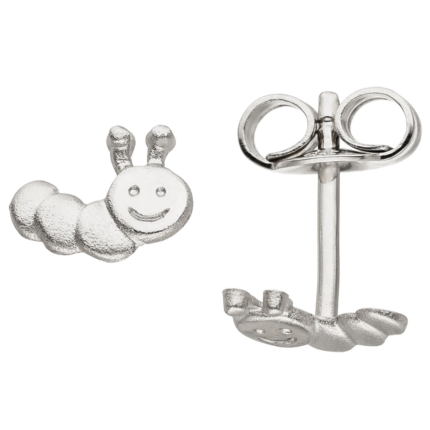 Kinder Ohrstecker Raupe 925er Sterlingsilber mattiert Ohrringe