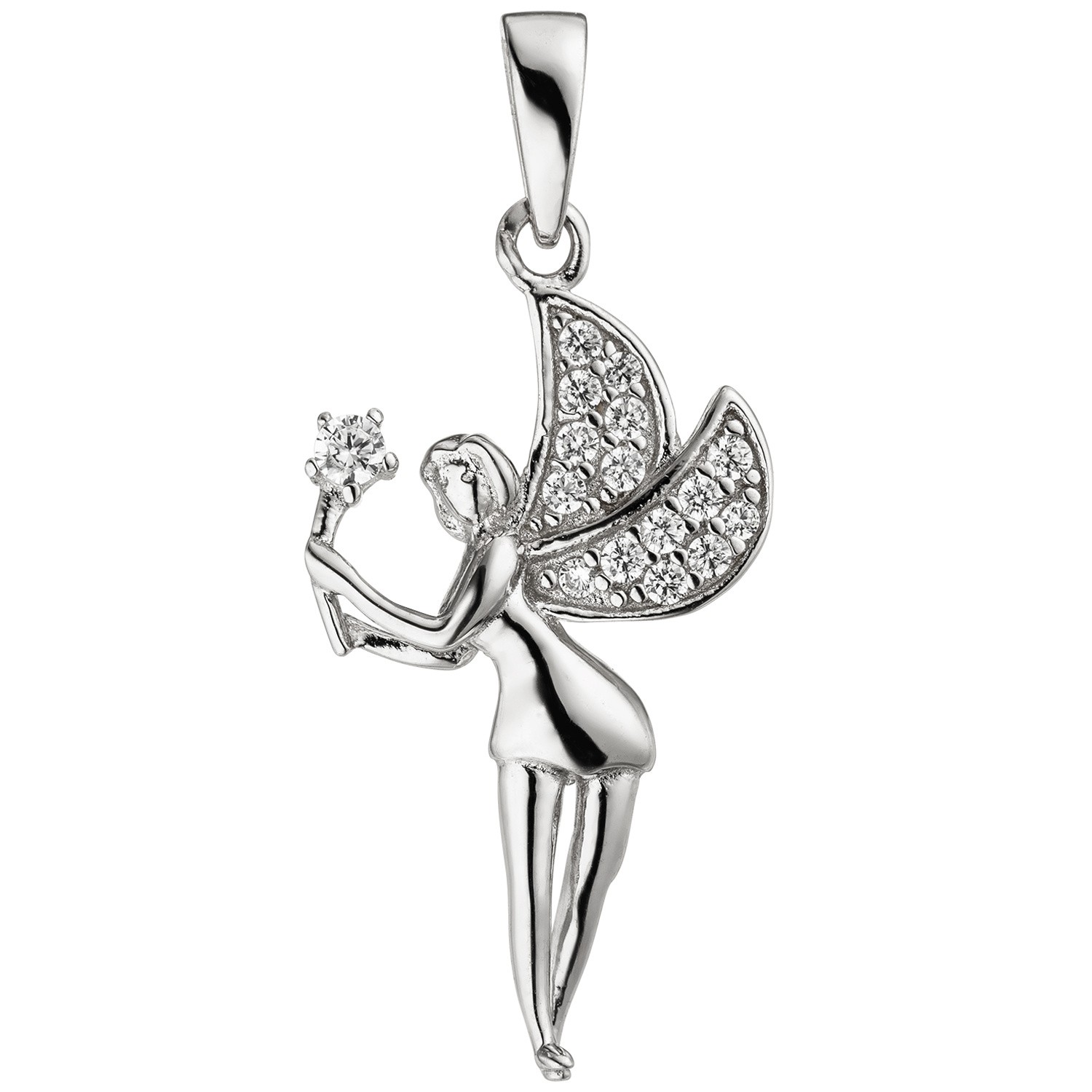 Anhänger Elfe Fee 925 Sterlingsilber 16 Zirkonia