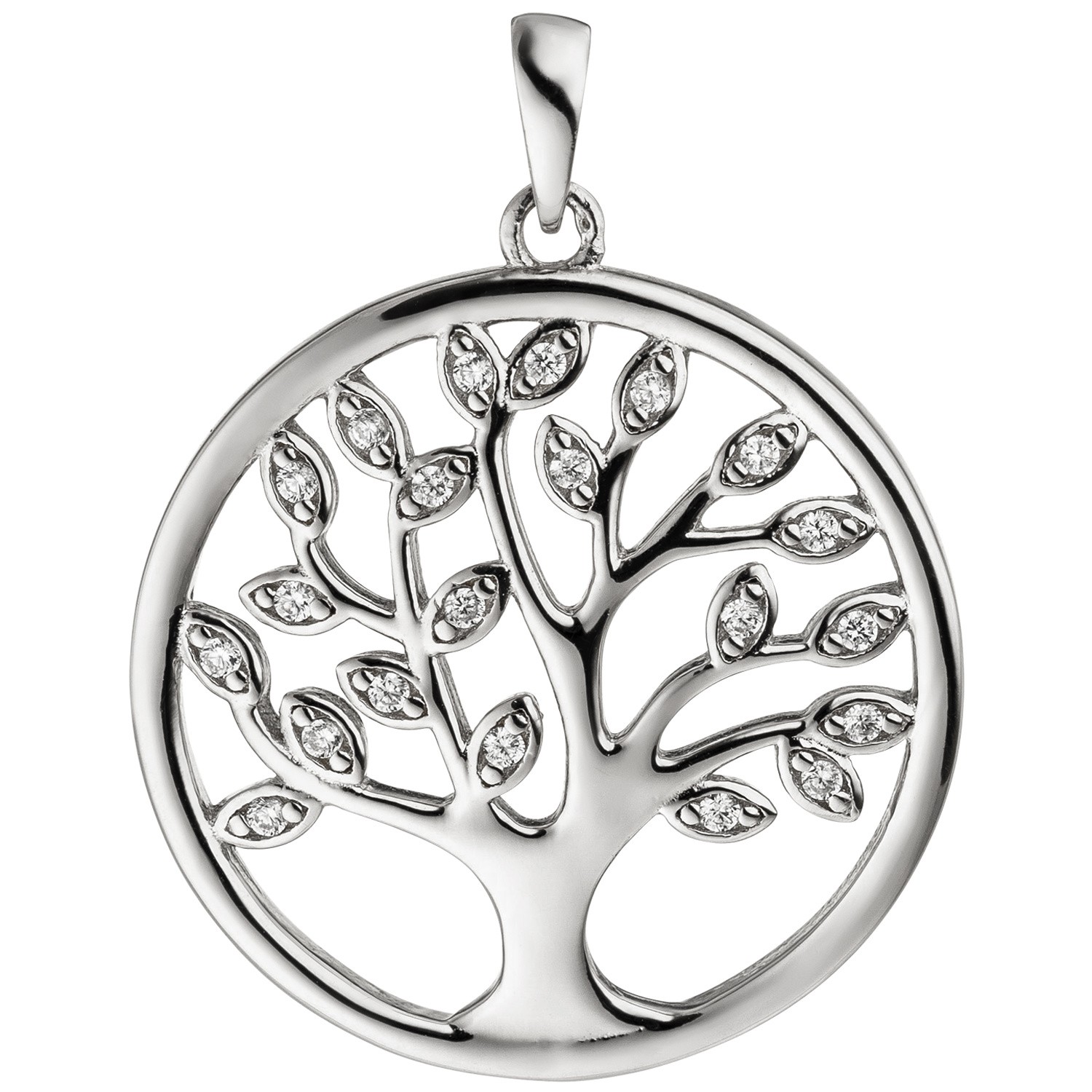 Anhänger Baum Lebensbaum 925 Sterlingsilber 21 Zirkonia