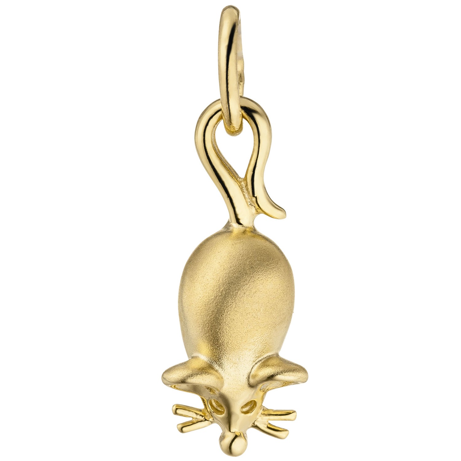 Anhänger Maus 333 Gelbgold teil matt