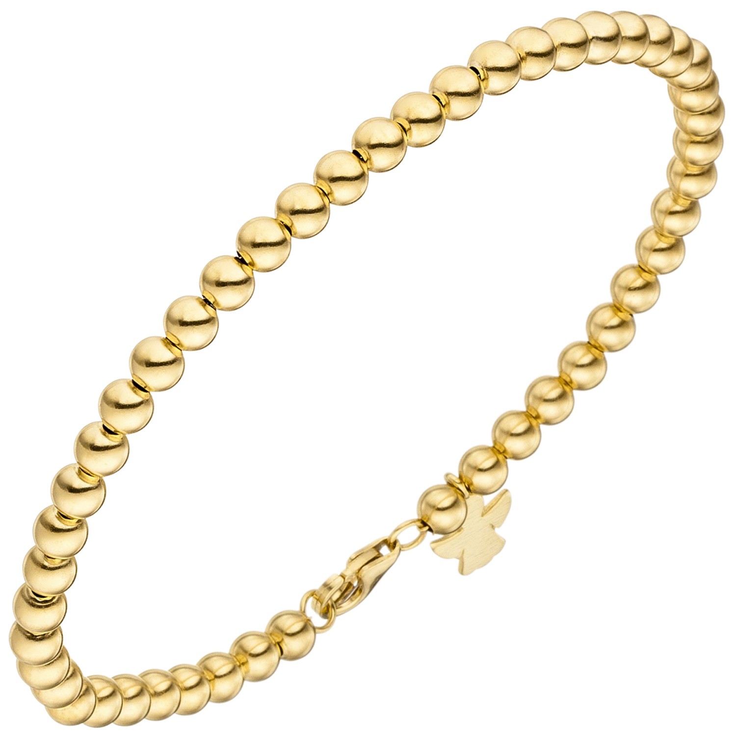Armband mit Engel 585 Gelbgold 19cm Schutzengel