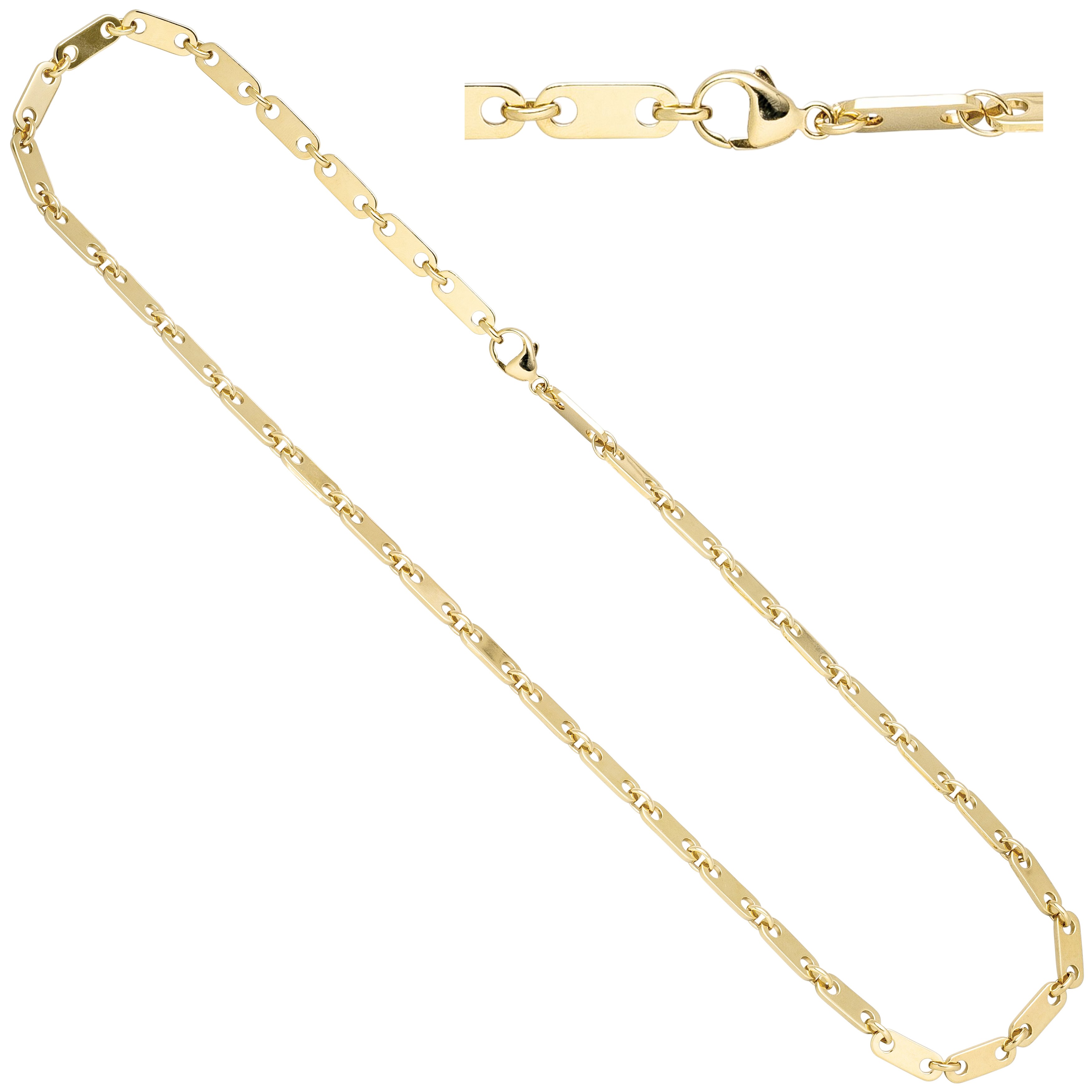 Halskette Kette 585 Gelbgold 50cm Karabiner