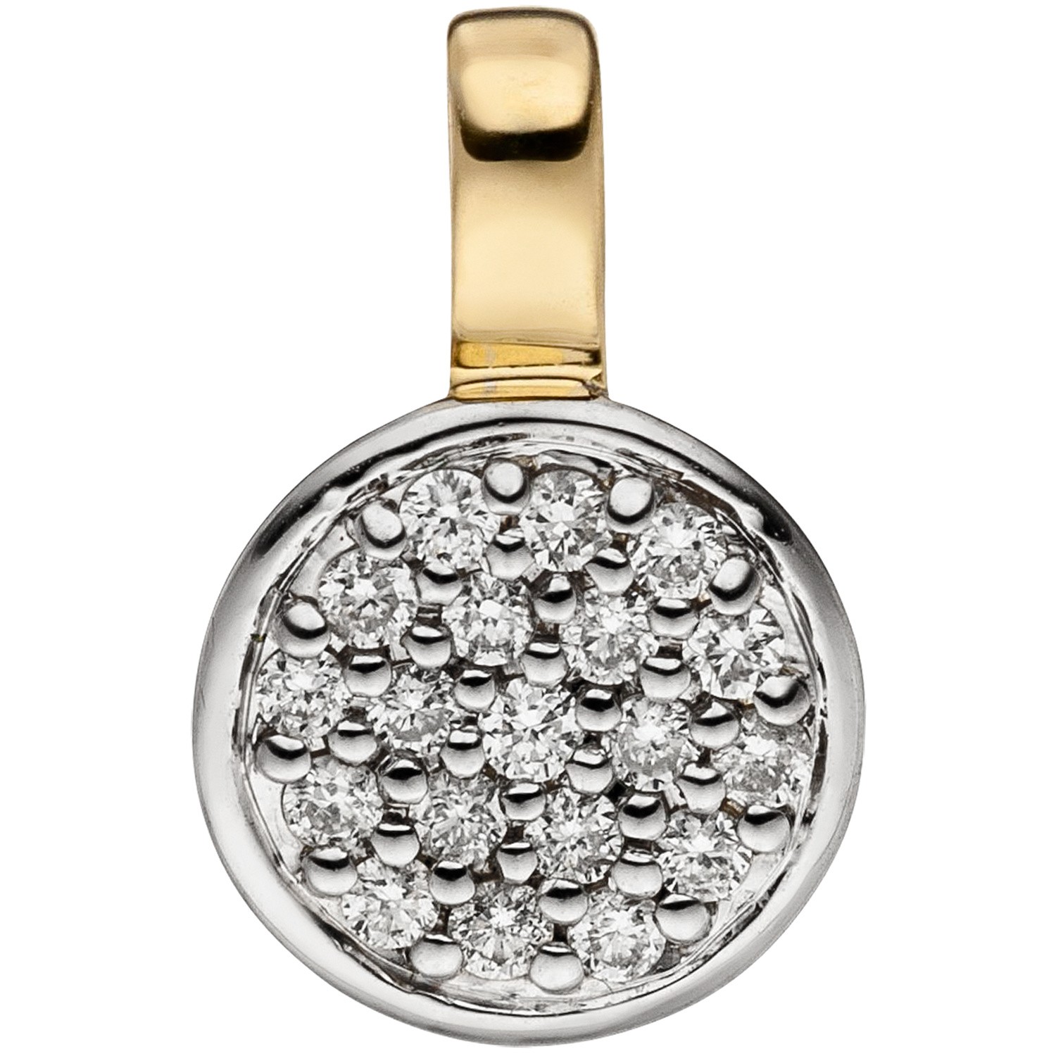 Anhänger 585 Gelbgold bicolor 19 Diamanten Brillanten