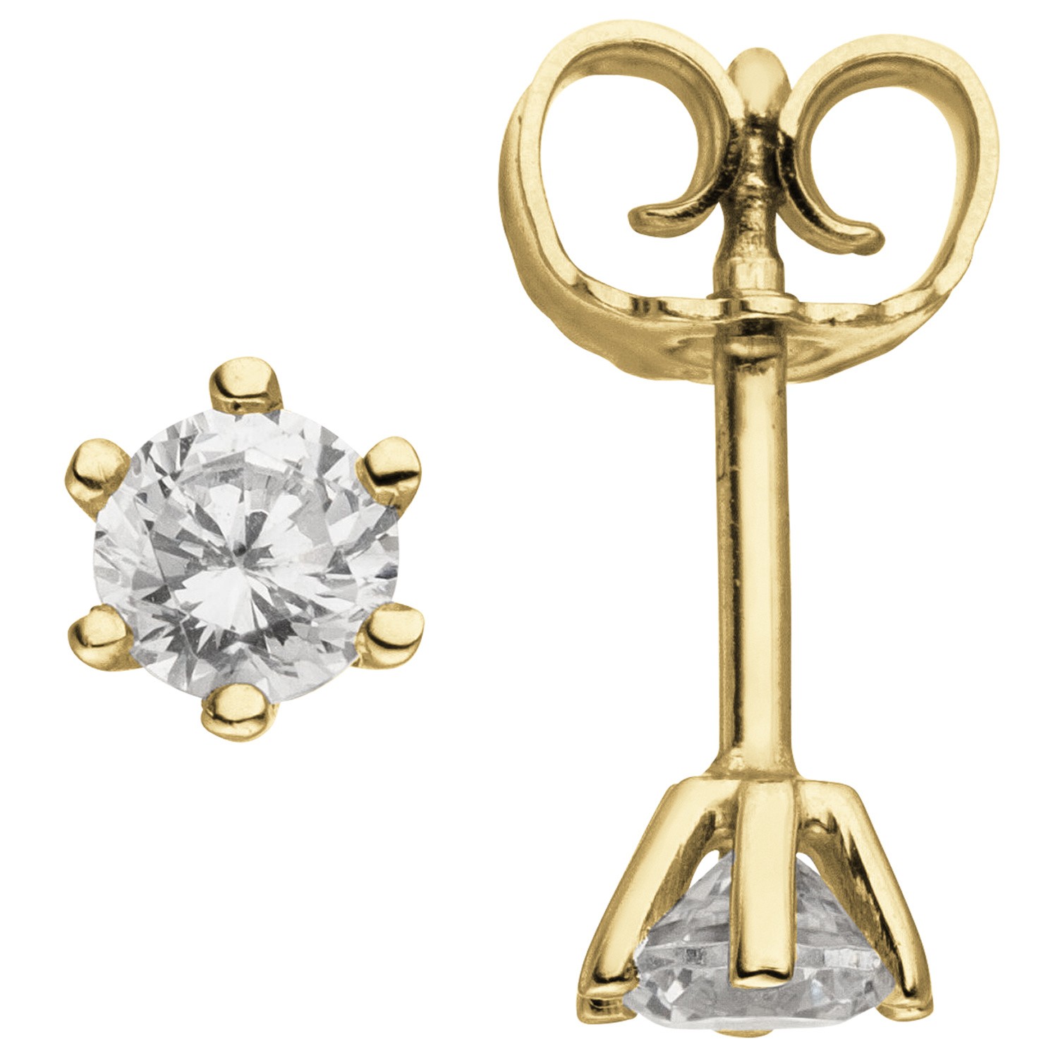 Ohrstecker 585 Gelbgold 2 Diamanten Brillanten 0,74ct. Ohrringe