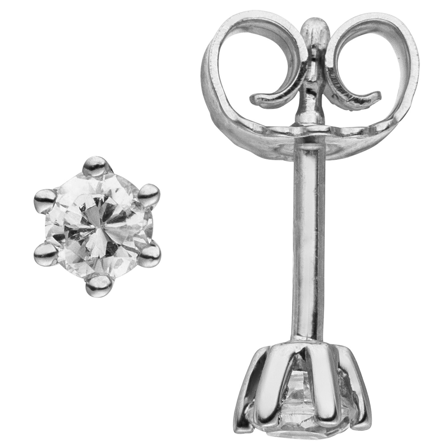 Ohrstecker 585 Weißgold 2 Diamanten Brillanten 0,14ct. Ohrringe