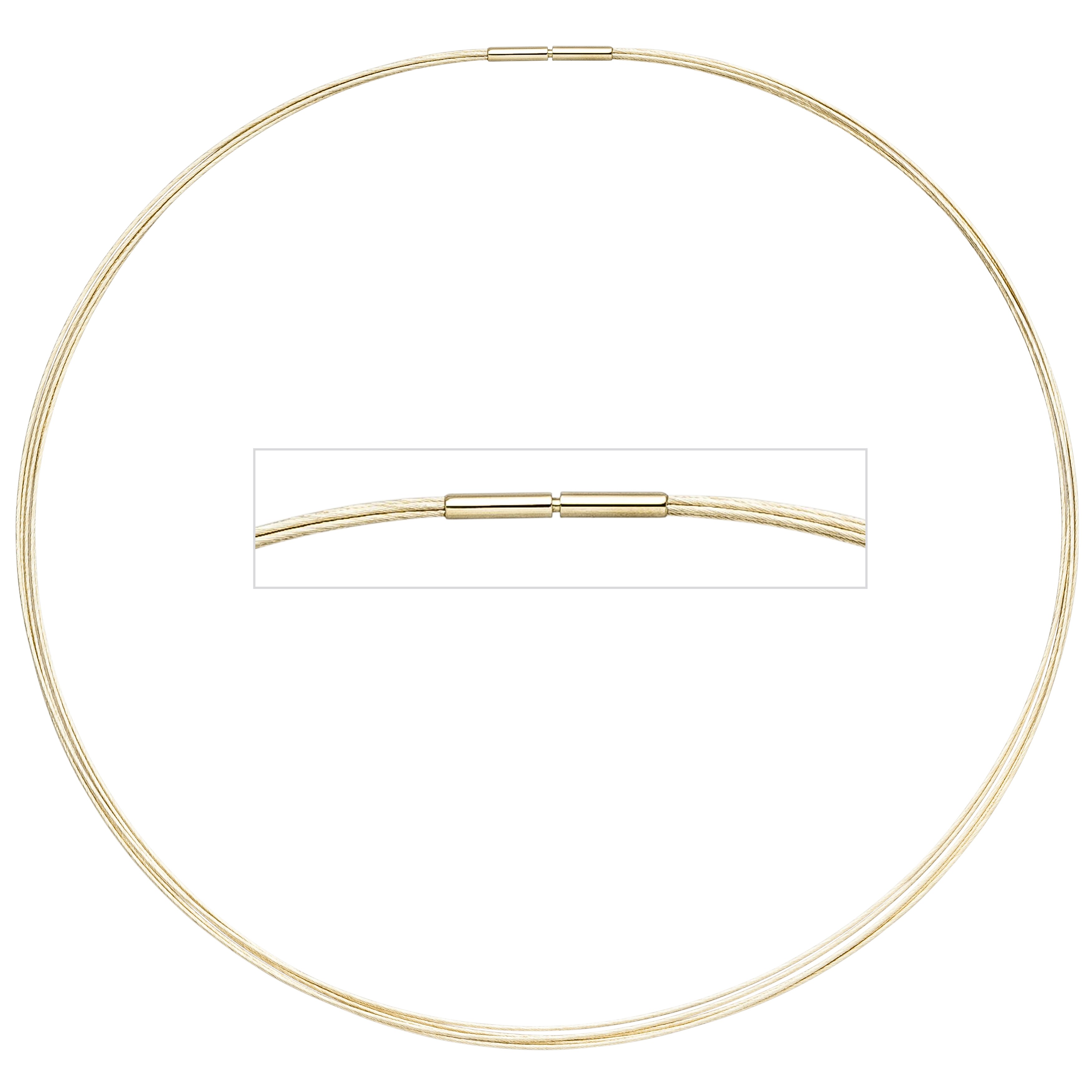 Halsreif 5-reihig 585 Gelbgold 45cm