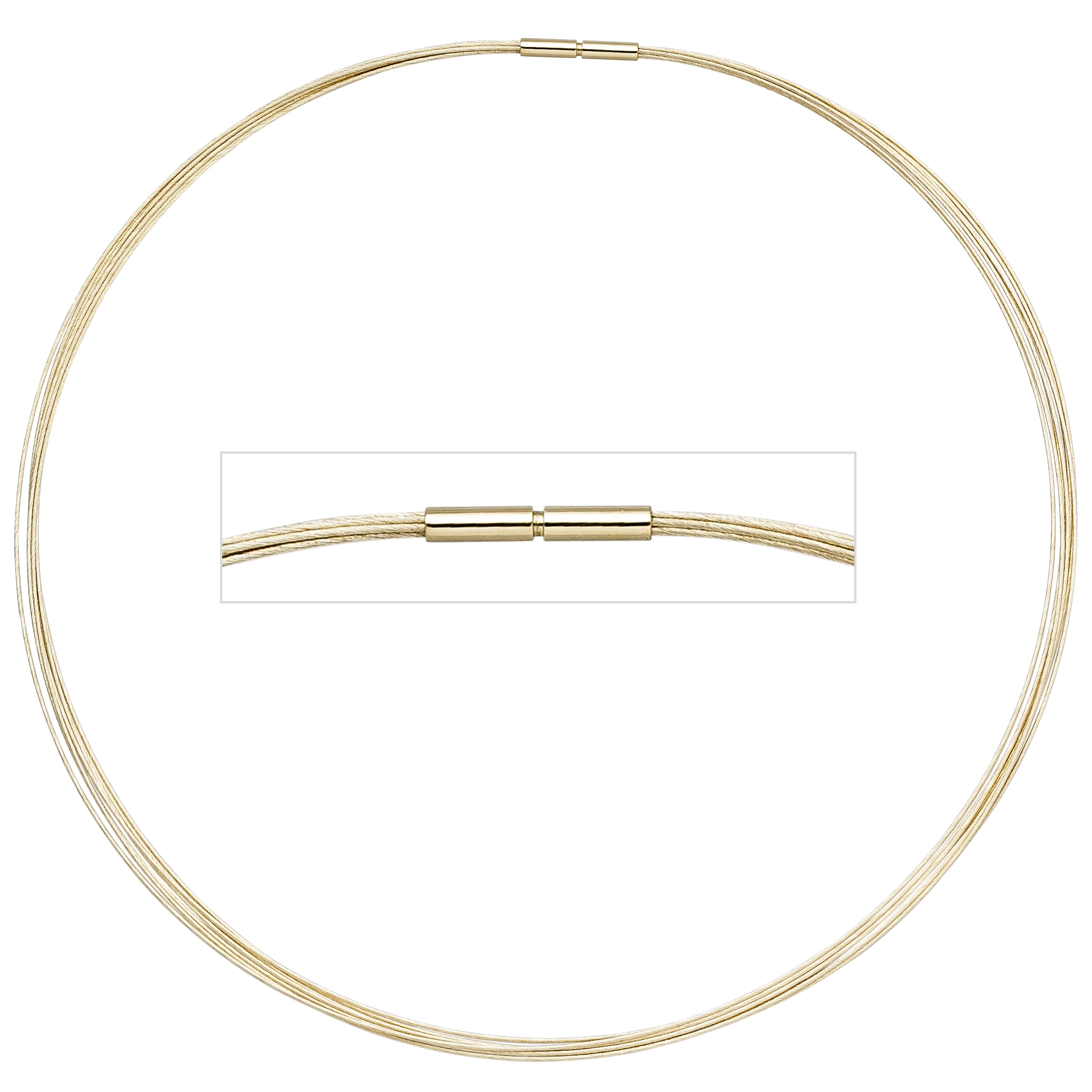 Halsreif 7-reihig 585 Gelbgold 45cm