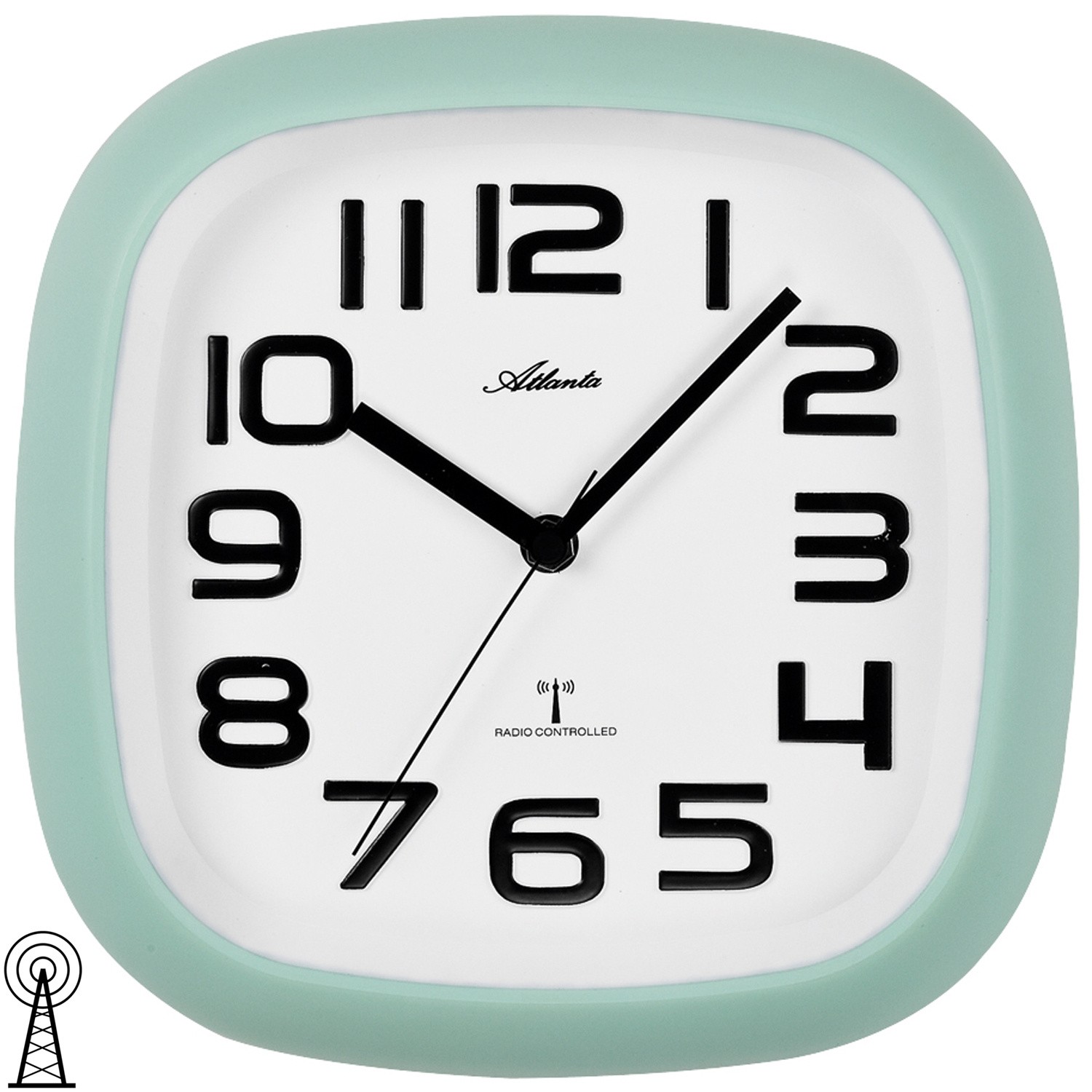 Wanduhr Funk Funkwanduhr analog hellgrün