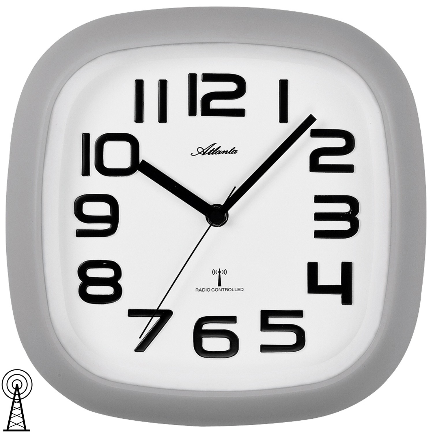 Wanduhr Funk Funkwanduhr analog grau