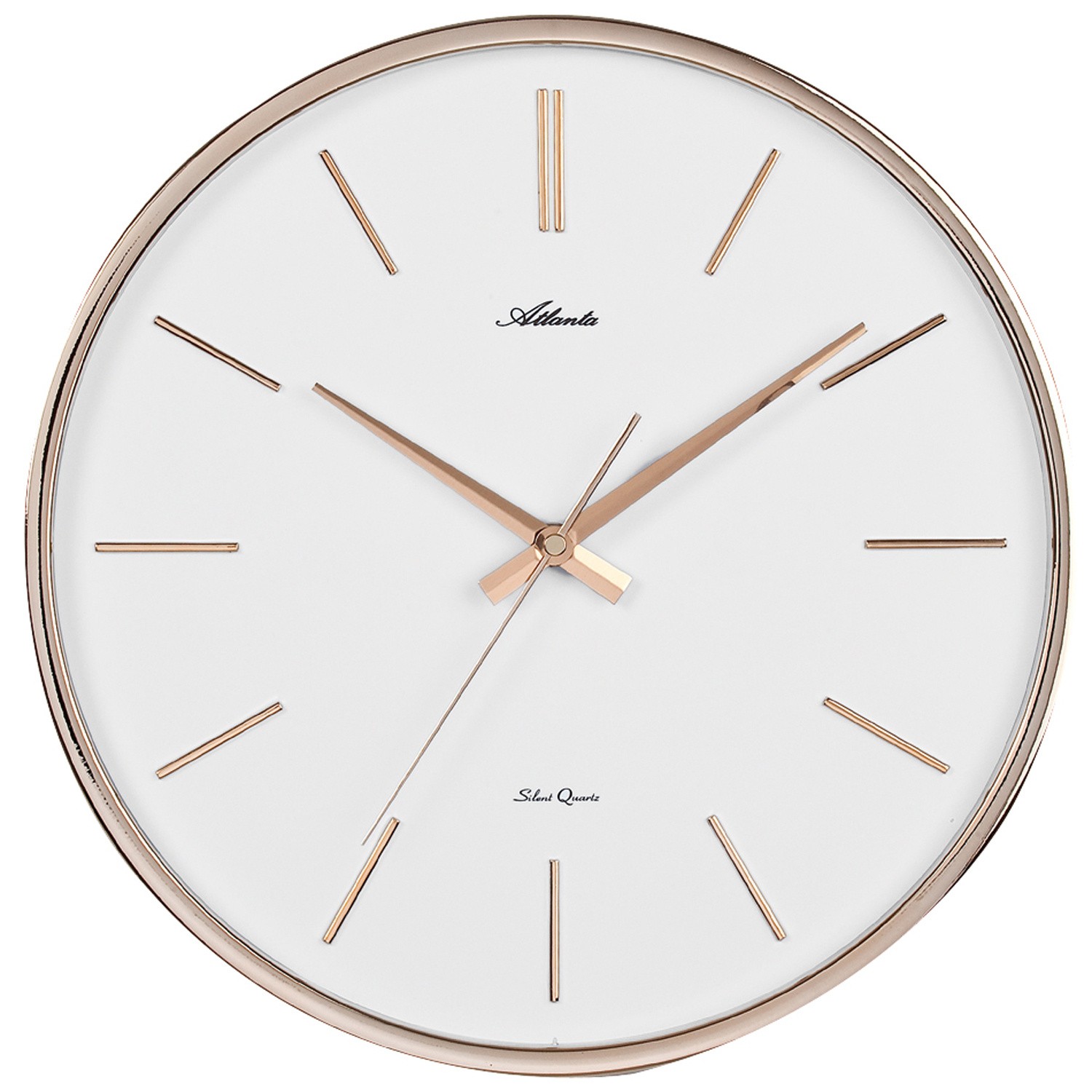 Wanduhr Quarz analog golden leise ohne Ticken