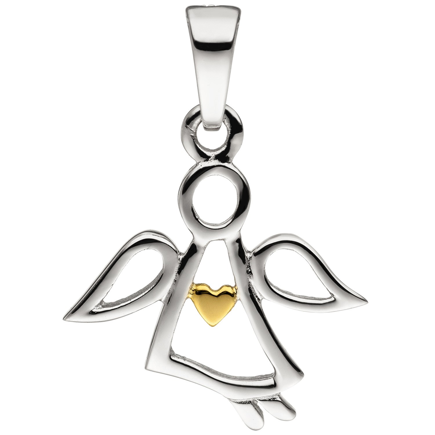 Anhänger Engel Schutzengel 925 Sterlingsilber bicolor vergoldet