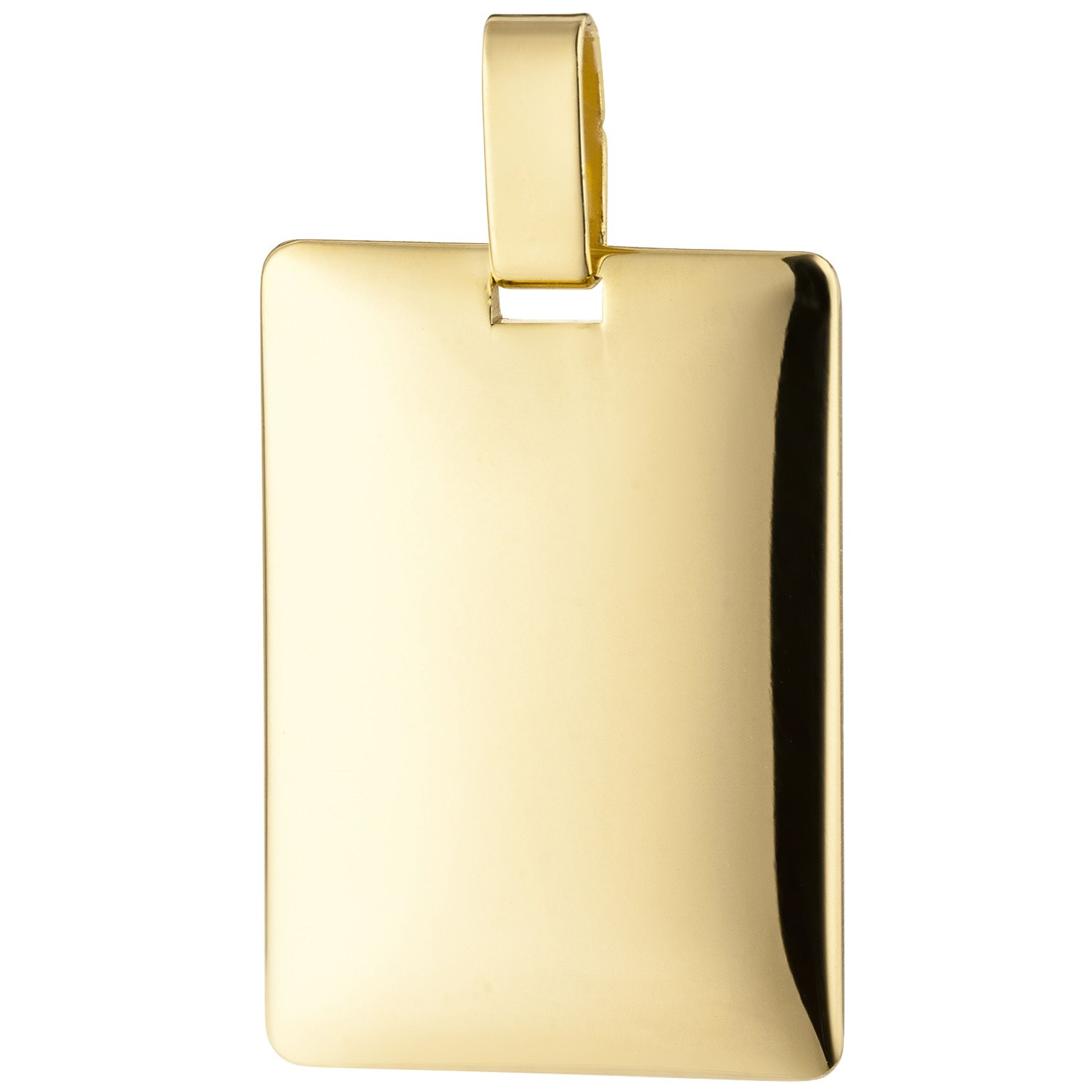 Anhänger Gravur Gravurplatte eckig 585 Gelbgold massiv