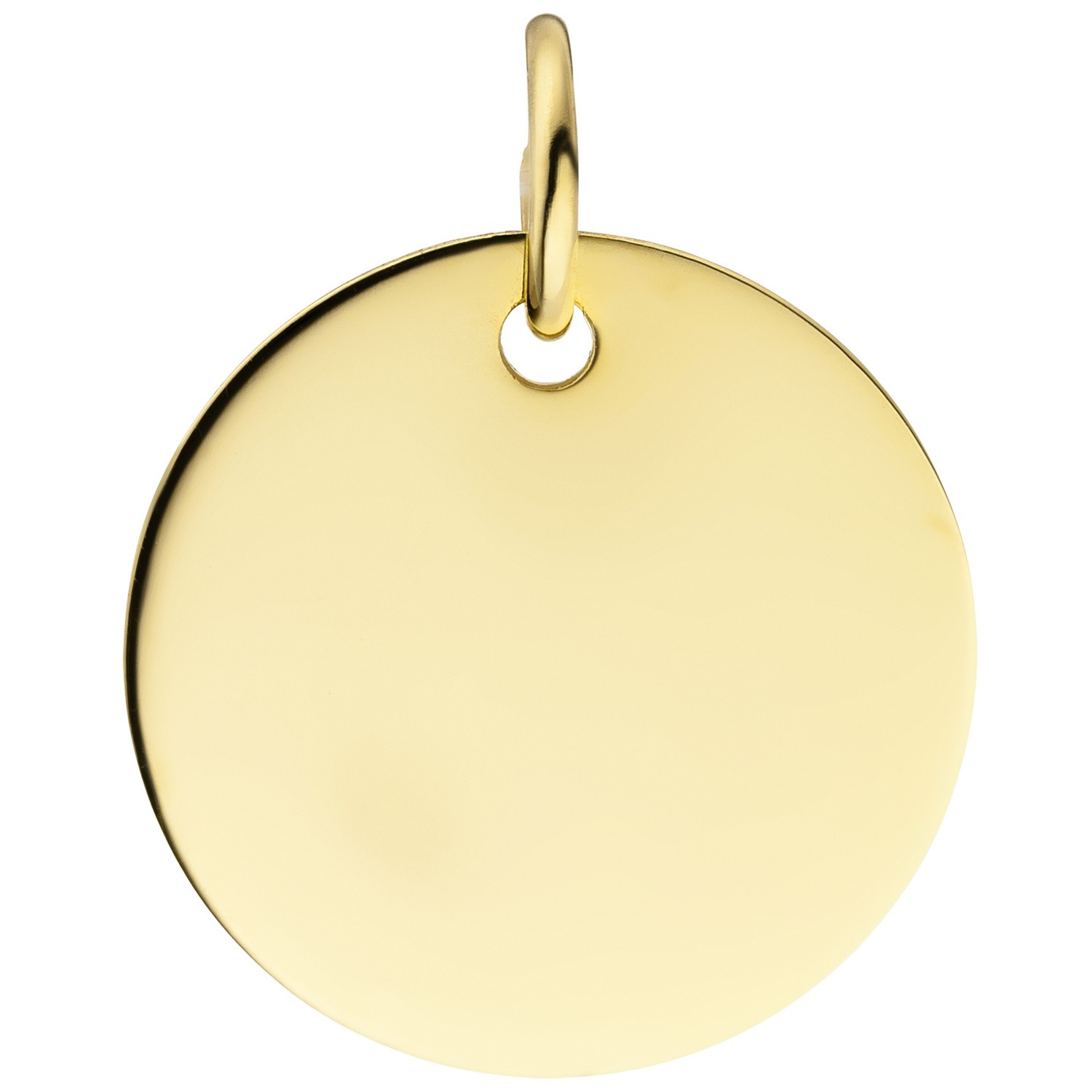Anhänger Gravur Gravurplatte rund 585 Gelbgold