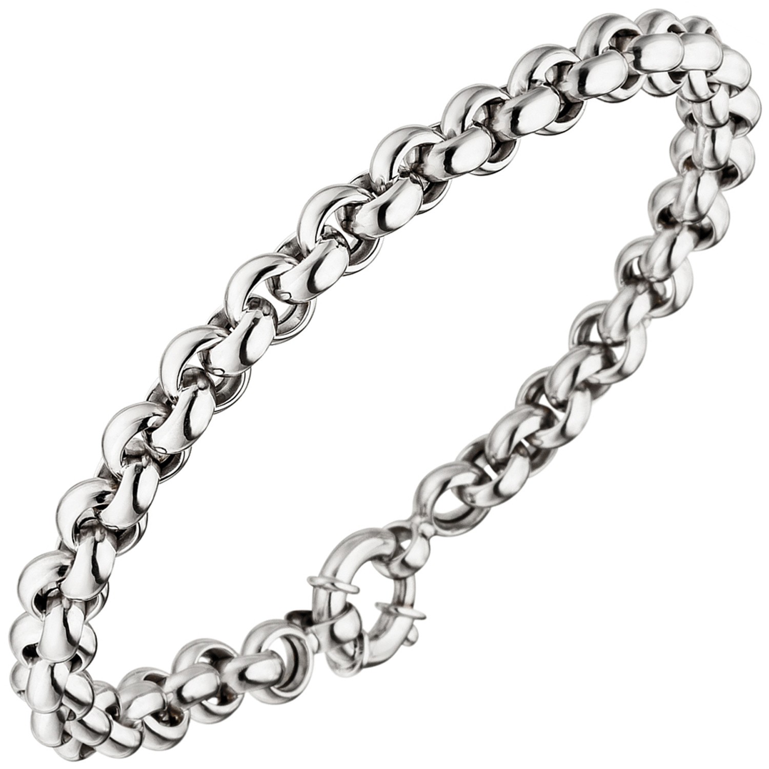 Erbsarmband 585 Weißgold 21cm Armband