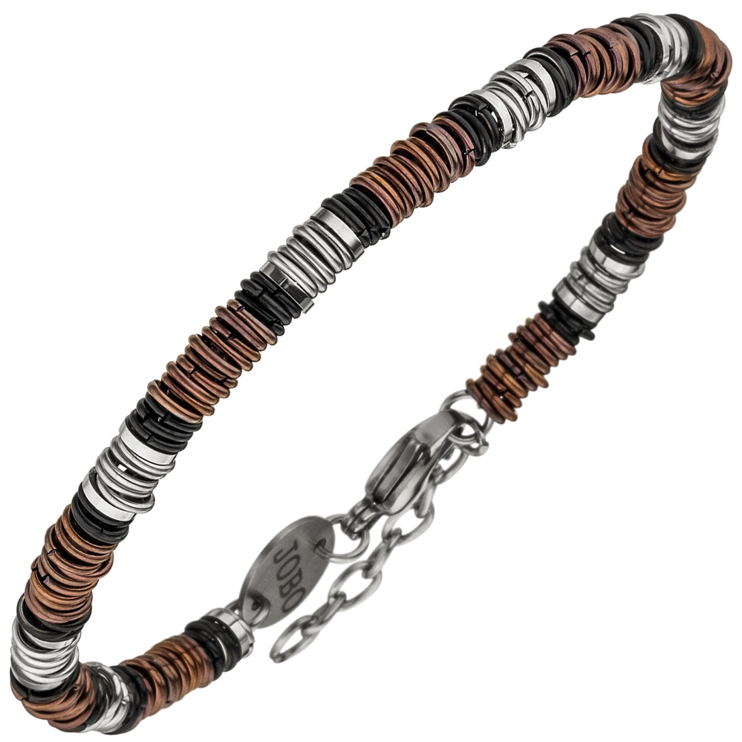 Armband Edelstahl bicolor 22cm mit Karabinerverschluss