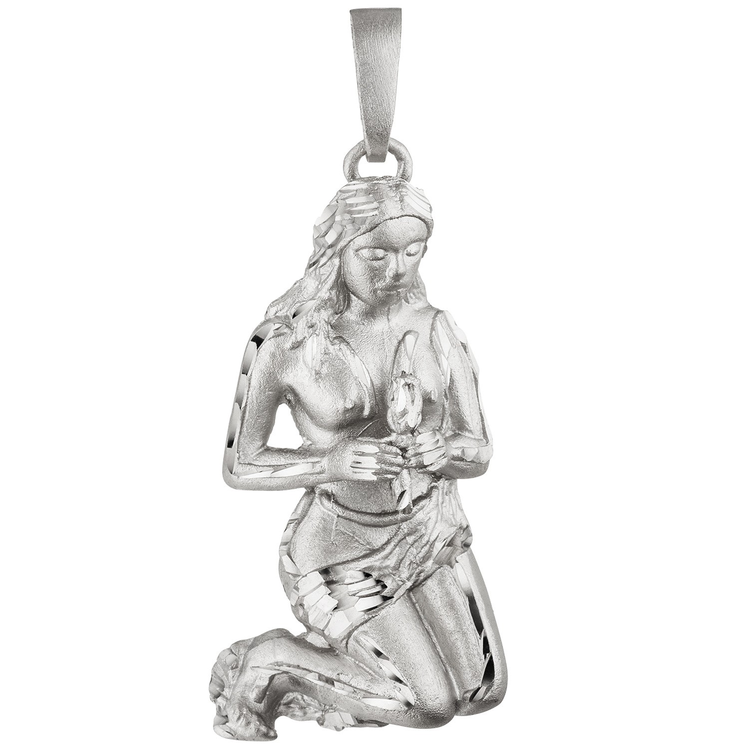 Anhänger Sternzeichen Jungfrau 925 Sterling Silber matt