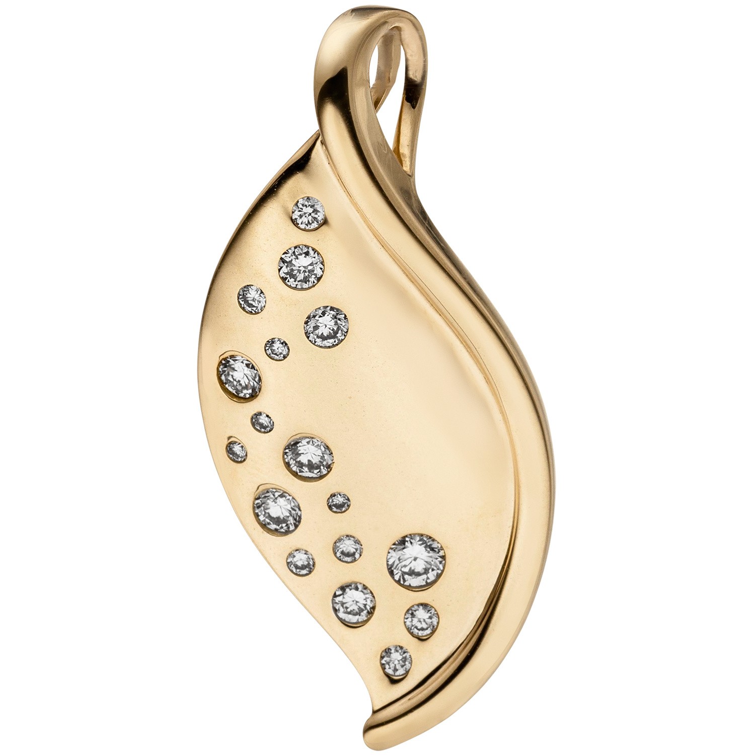 Anhänger 585 Gelbgold 17 Diamanten Brillanten 0,26ct.
