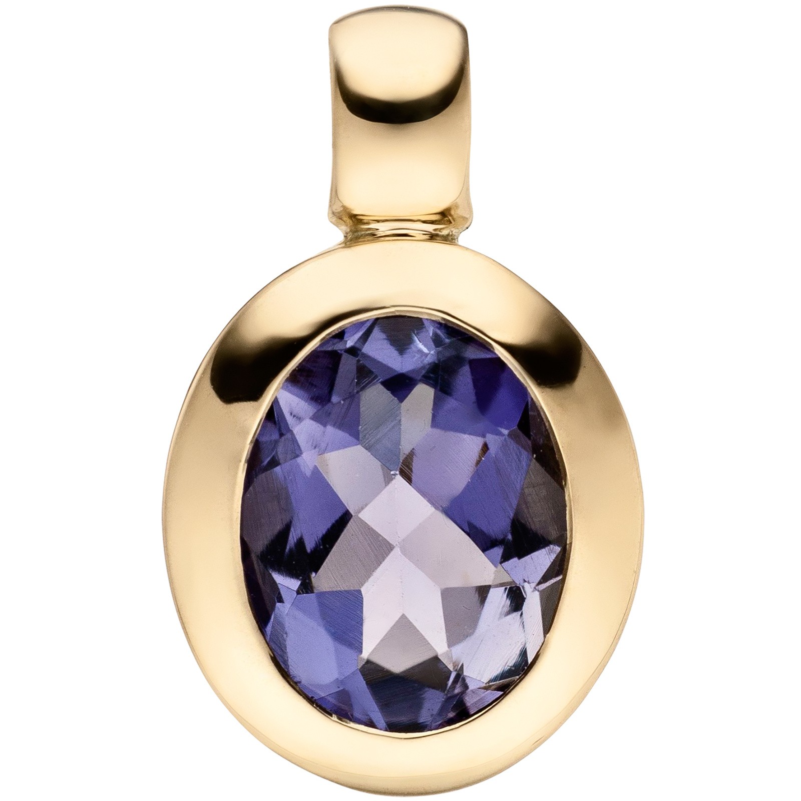 Anhänger 585 Gelbgold 1 Iolith blau