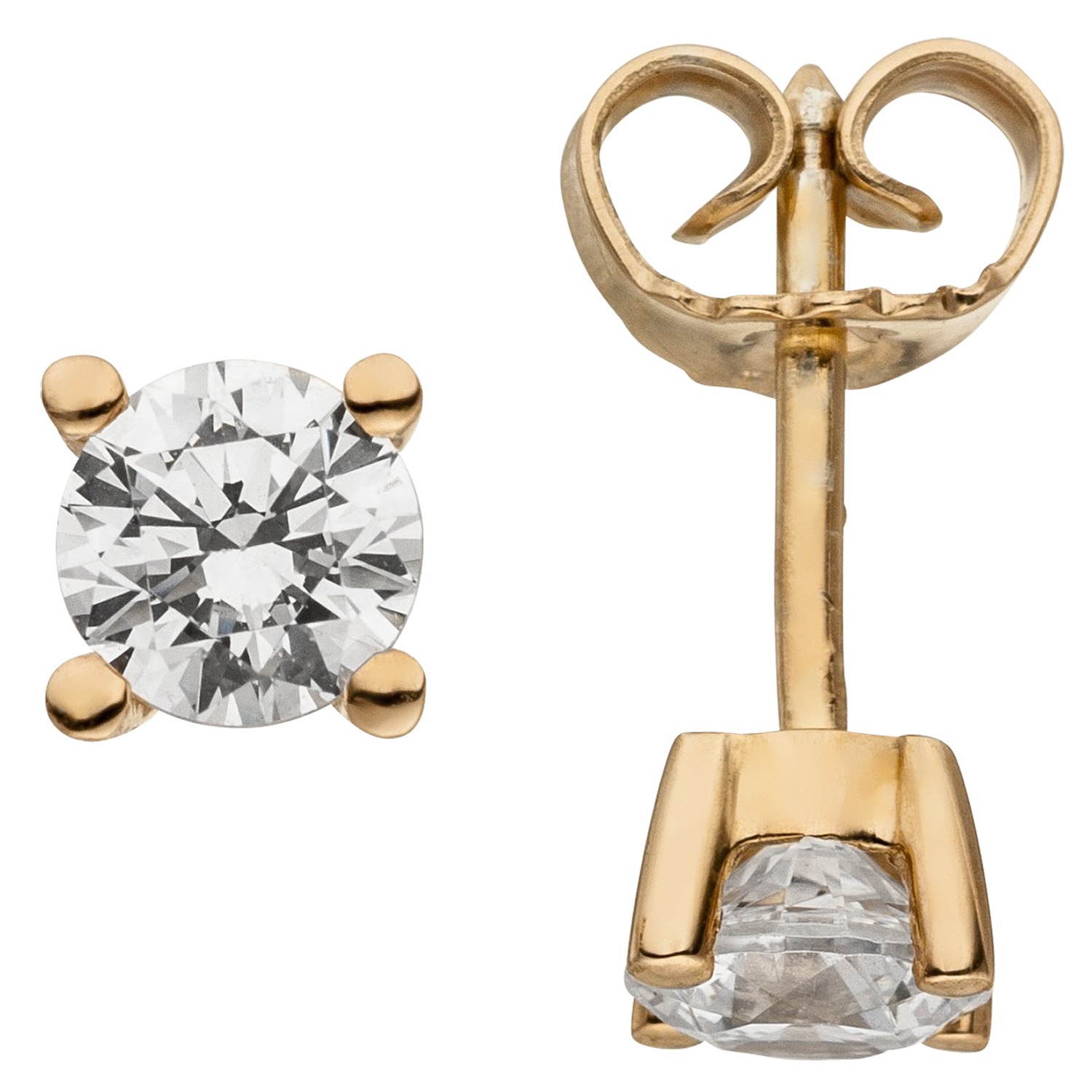 Ohrstecker 585 Rotgold 2 Diamanten Brillanten 1,00ct. Ohrringe
