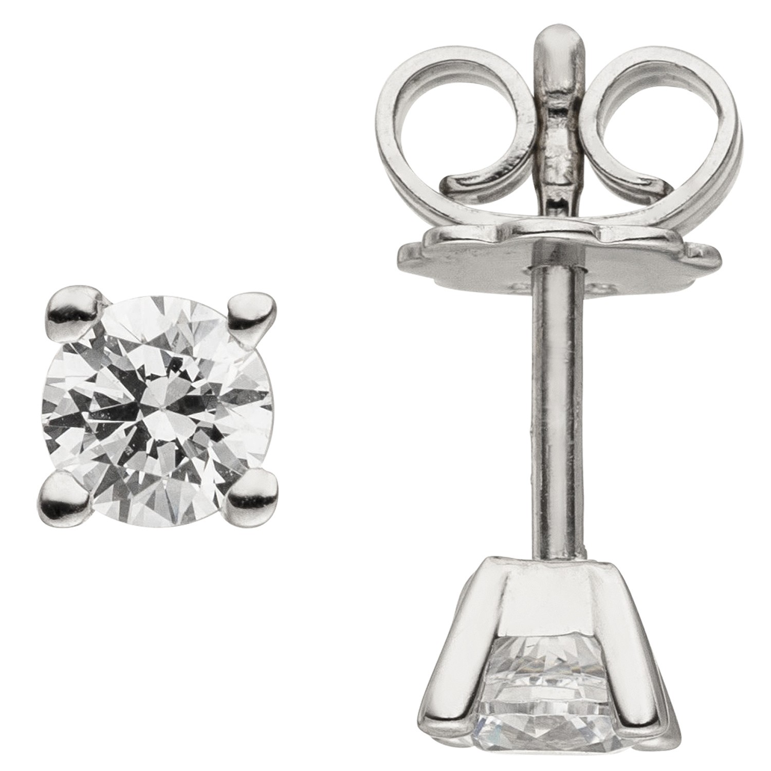 Ohrstecker 585 Weißgold 2 Diamanten Brillanten 0,50ct. Ohrringe