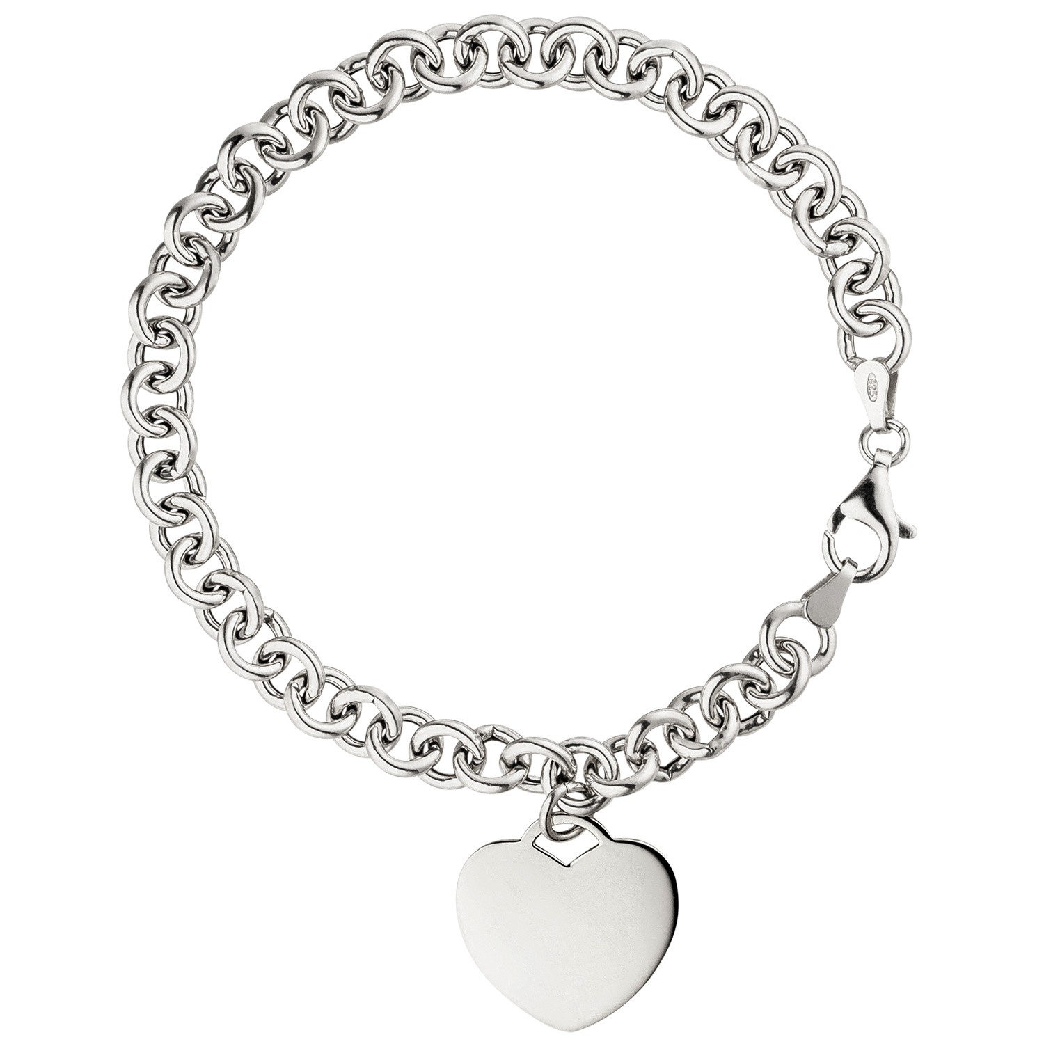 Armband mit Anhänger Herz 925 Sterlingsilber 19cm Herzarmband