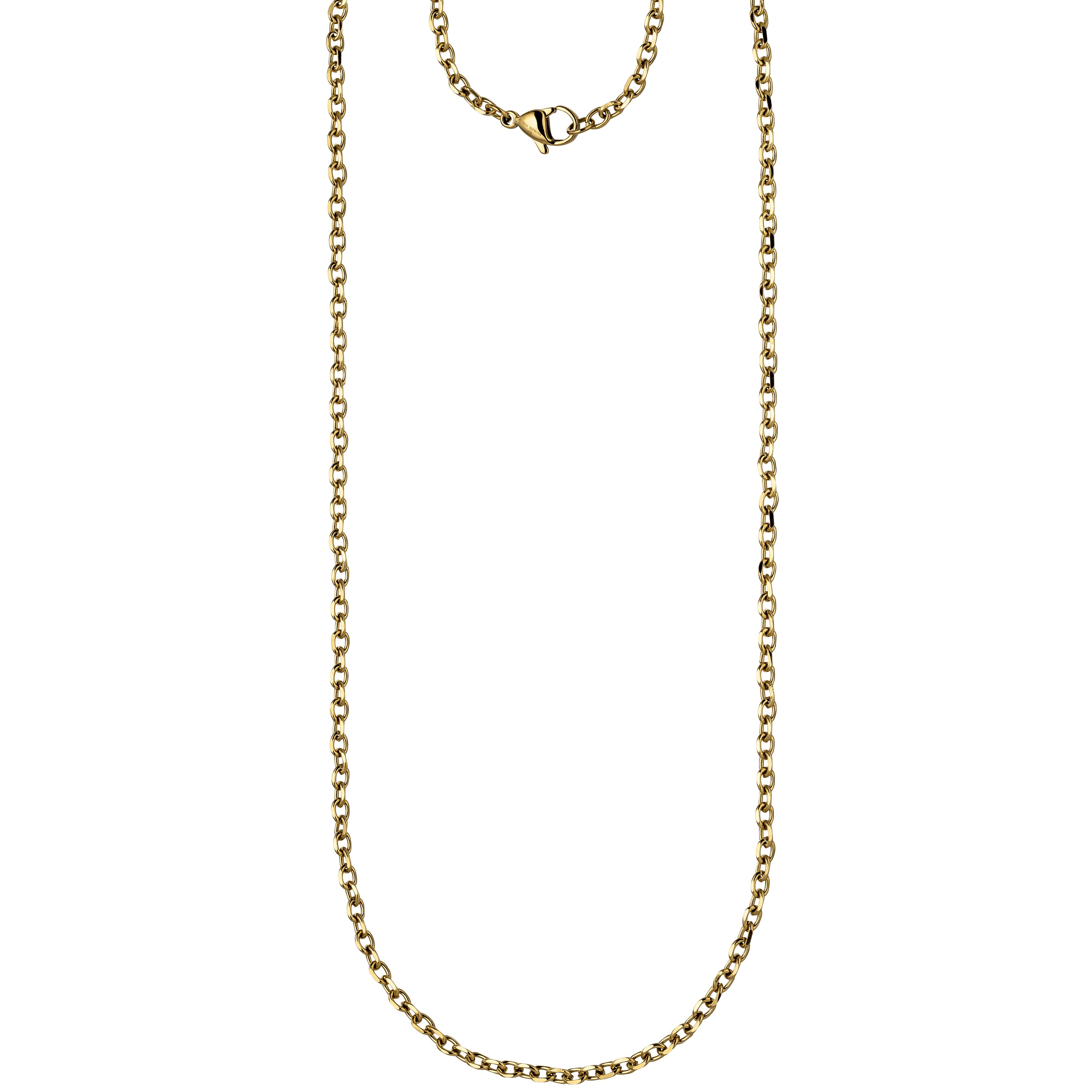 Halskette Kette Ankerkette Edelstahl gold farben beschichtet 80cm