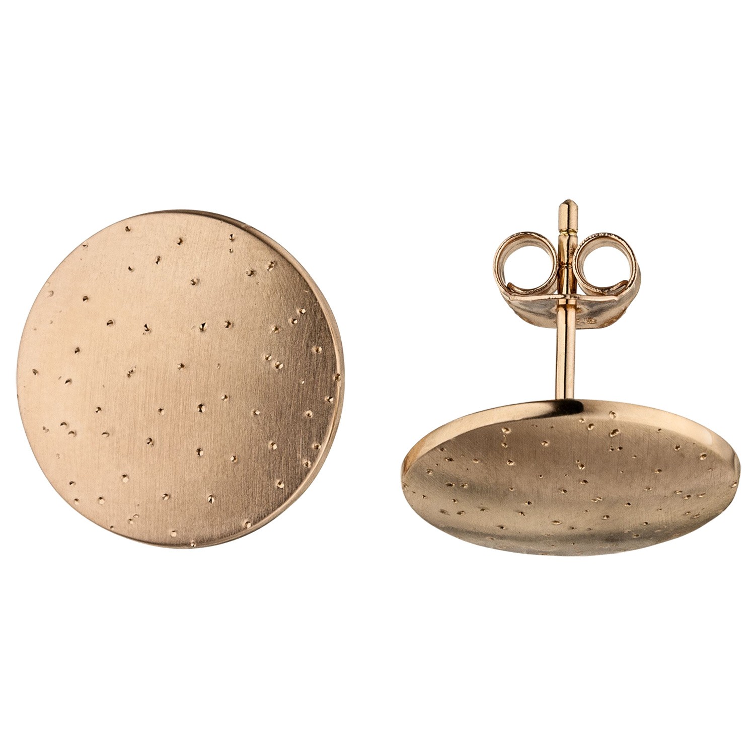 Ohrstecker 925er Sterling Silber rotgold vergoldet matt Ohrringe