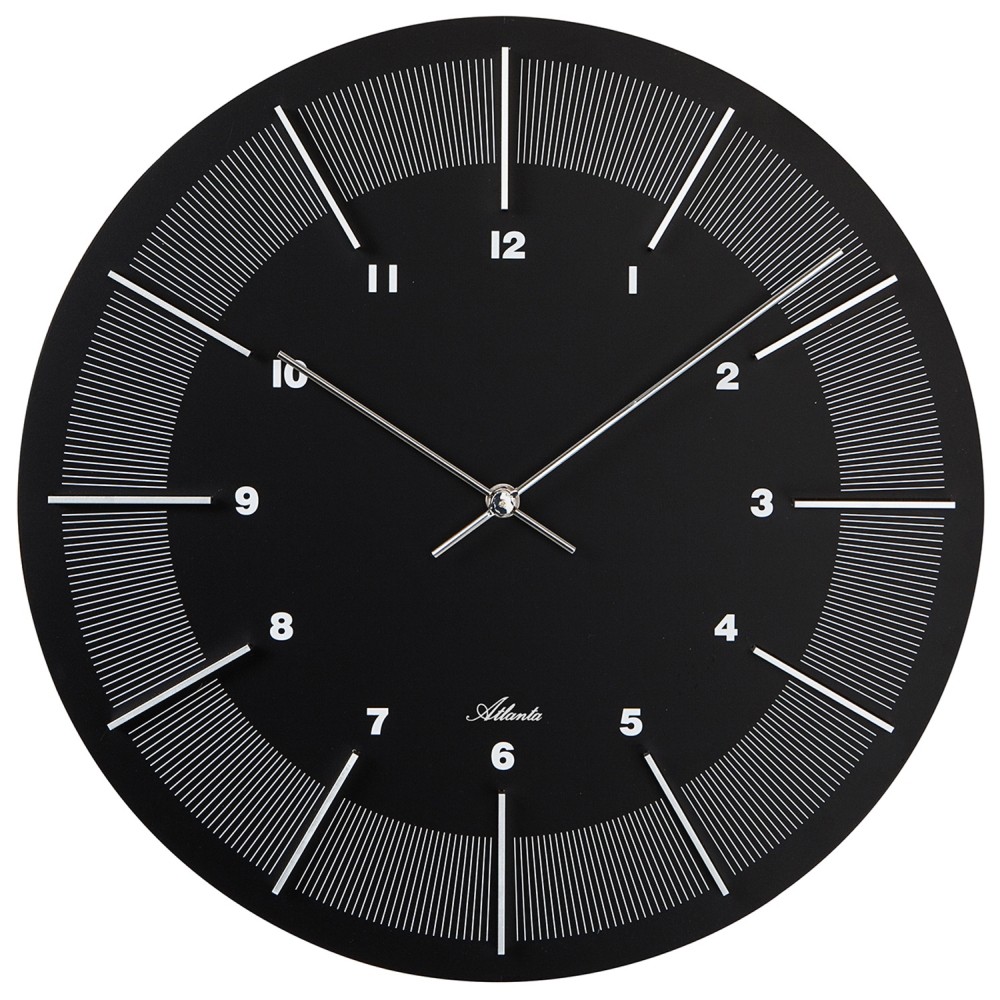 Wanduhr Holz schwarz rund