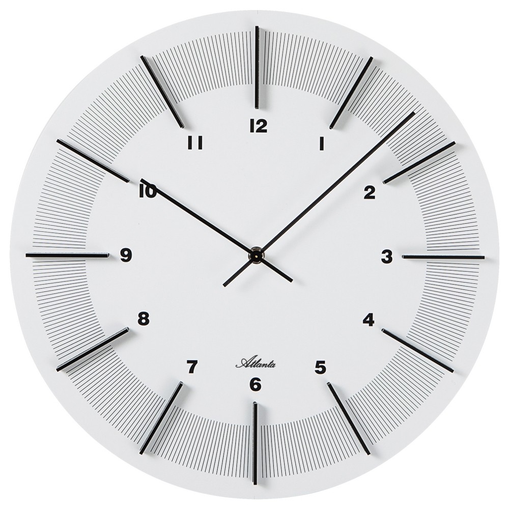 Wanduhr Holz weiß rund