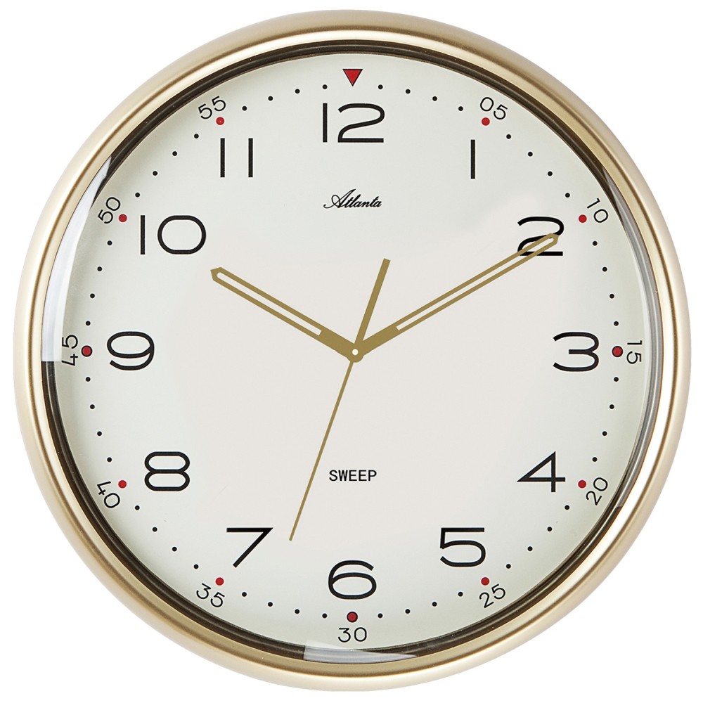 Wanduhr Quarz analog golden leise ohne Ticken