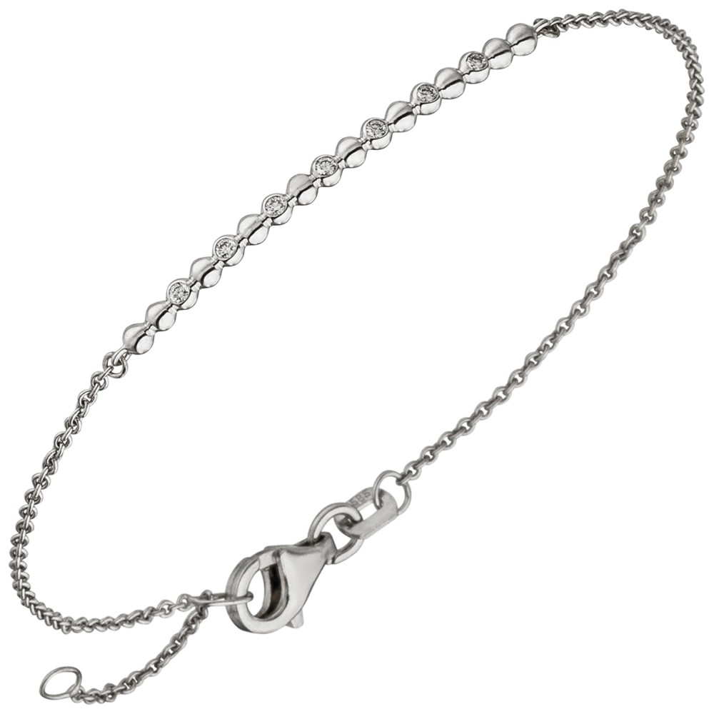 Armband 585 Weißgold 7 Diamanten Brillanten 17,5cm Weißgoldarmband