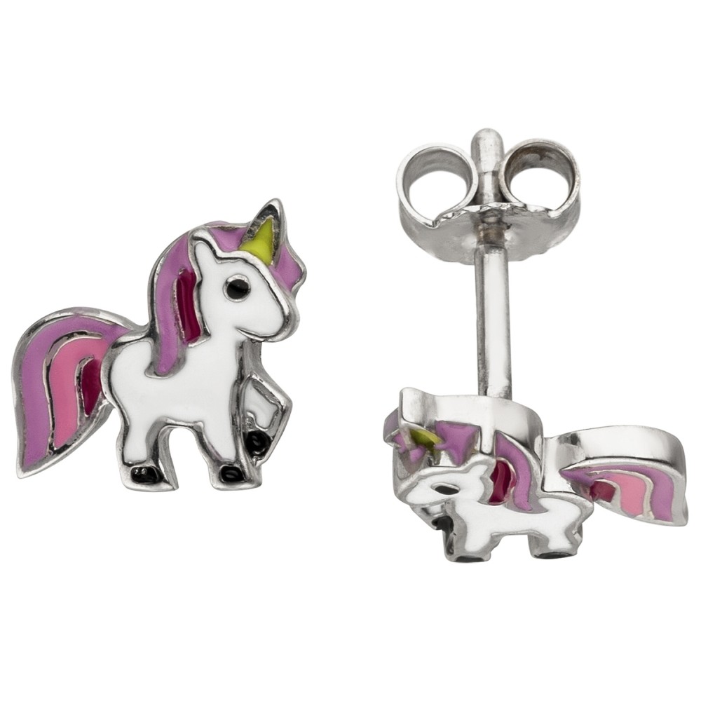 Kinder Ohrstecker Einhorn 925 Sterlingsilber Kinderohrringe