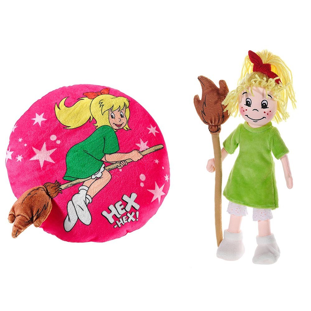 Bibi Blocksberg Puppe mittel und Kissen als Set