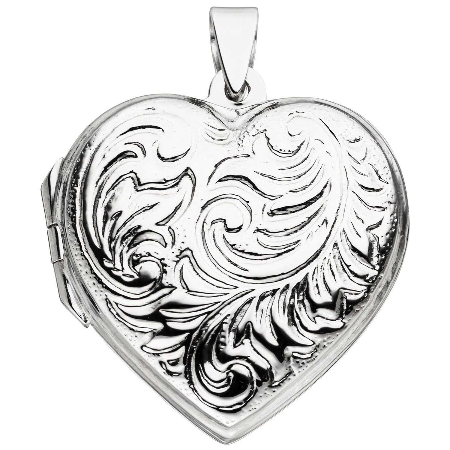 Medaillon Herz zum Öffnen für 2 Fotos 925er Sterling Silber