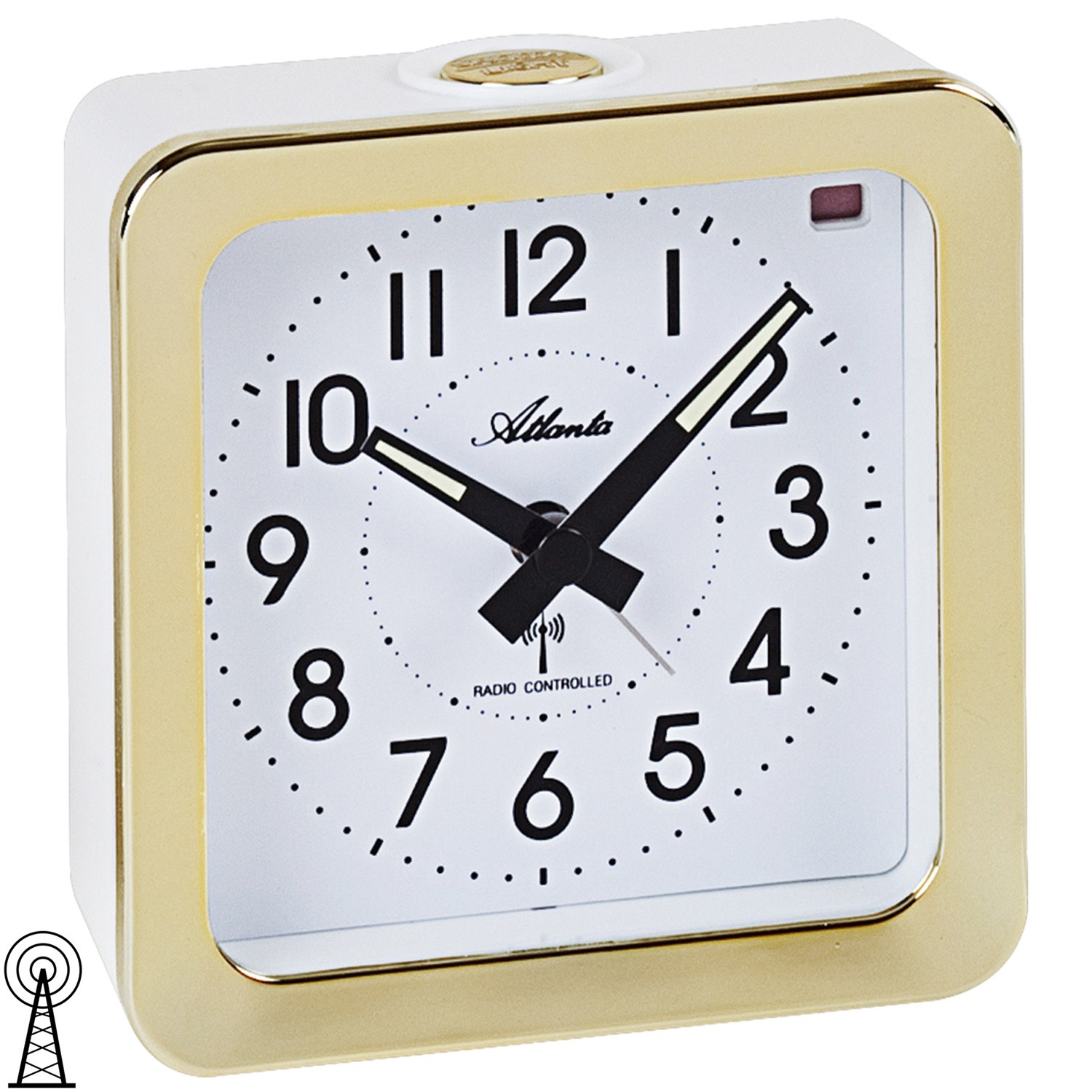 Wecker Funk Funkwecker golden mit Licht Snooze