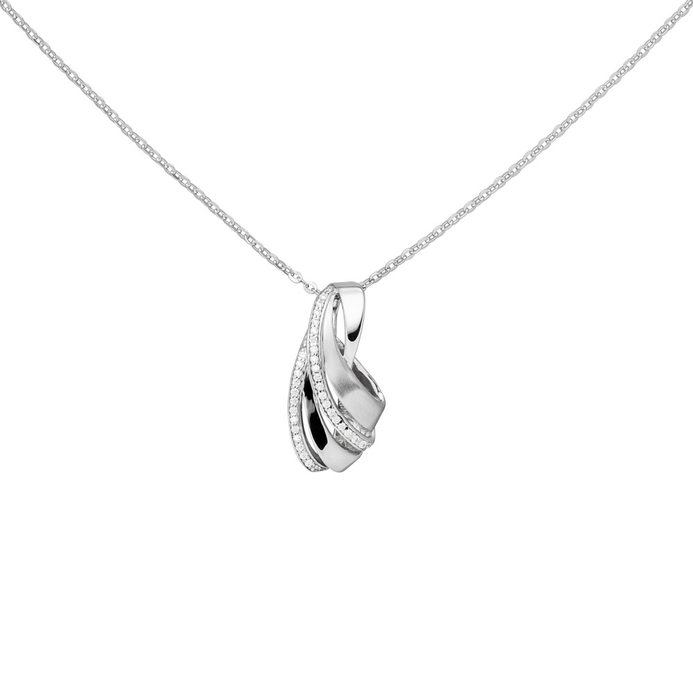Collier 925 Sterlingsilber 36 Zirkonia 45cm Silberkette Karabiner