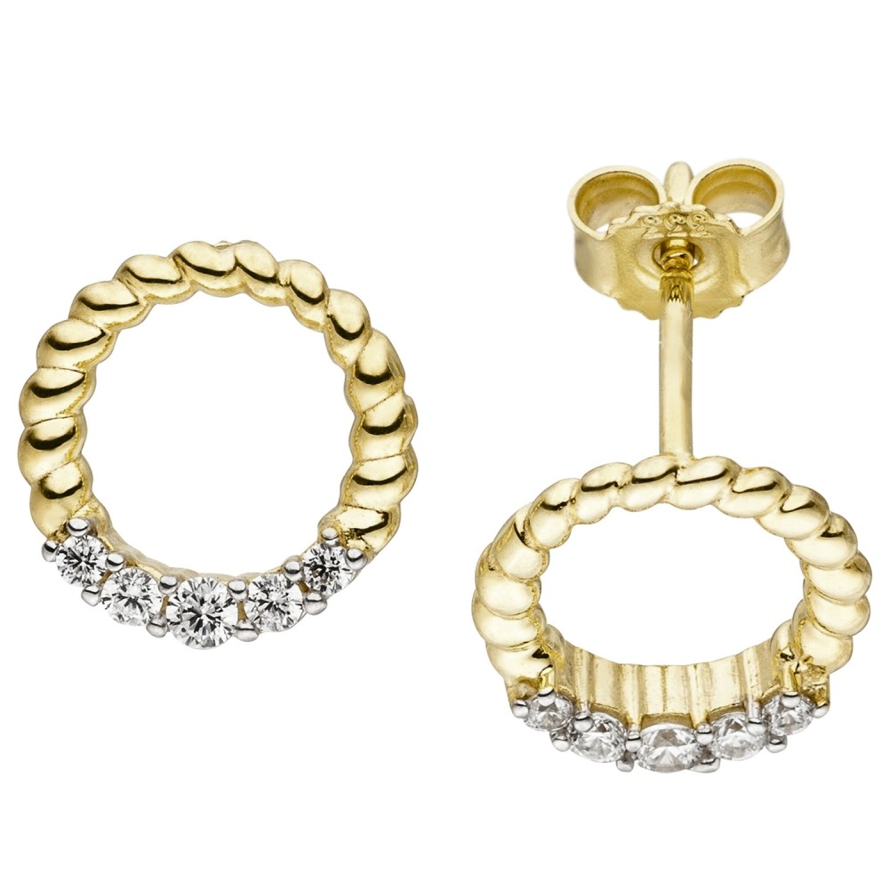 Ohrstecker 333 Gelbgold 10 Zirkonia Ohrringe Goldohrringe