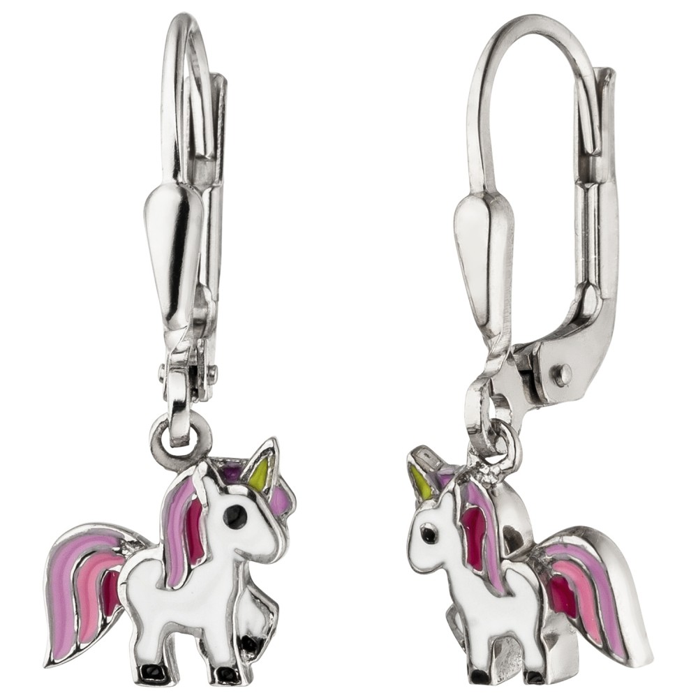 Kinder Ohrhänger Einhorn 925 Sterlingsilber Kinderohrringe