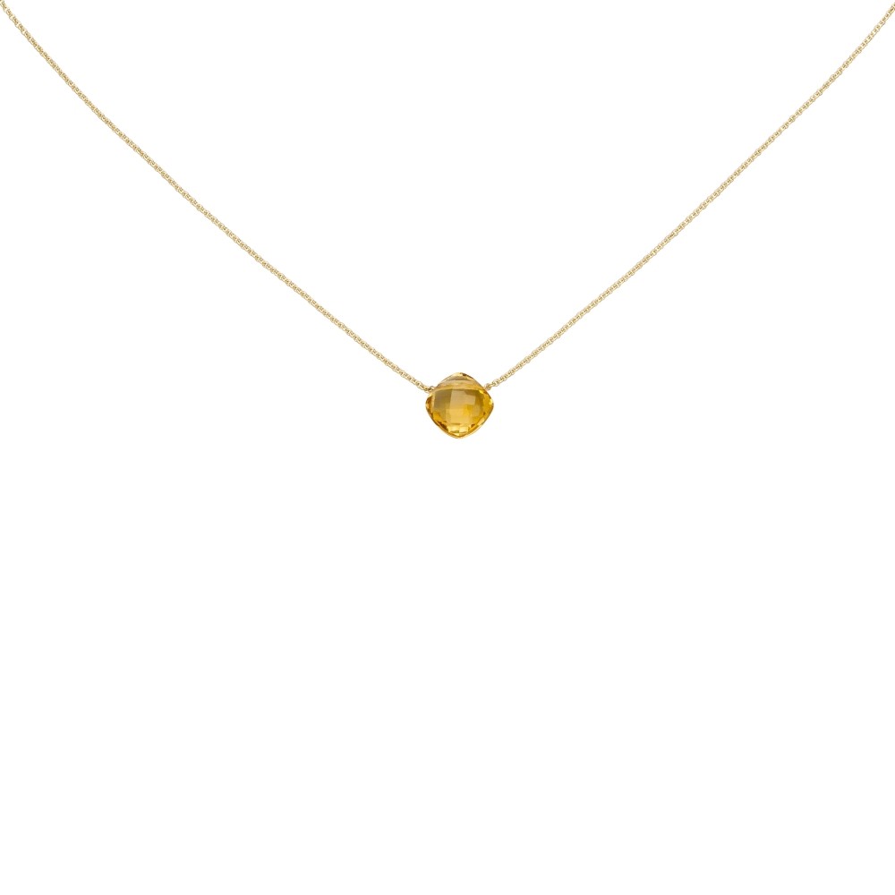 Collier 750 Gelbgold 1 Citrin orange 45cm