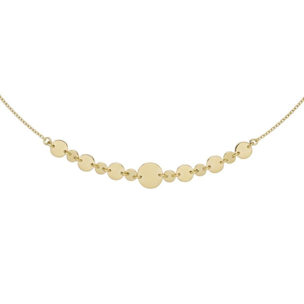 Collier Halskette mit Plättchen 925 Sterlingsilber vergoldet 45cm Kette