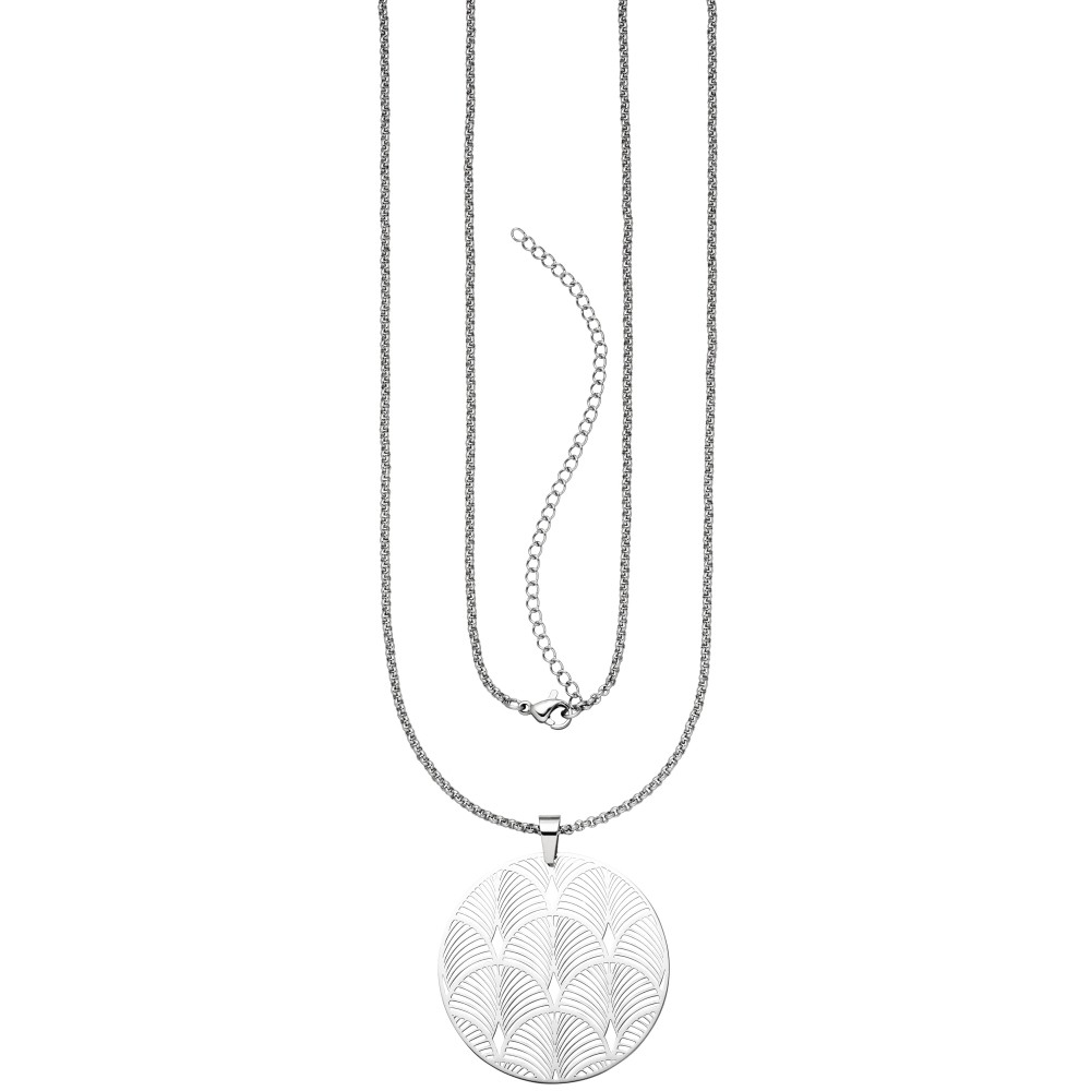 Collier Kette mit Anhänger Edelstahl 80cm Karabiner
