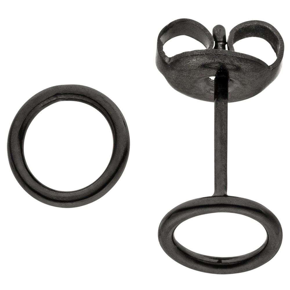 Ohrstecker Kreis Edelstahl schwarz beschichtet Ohrringe