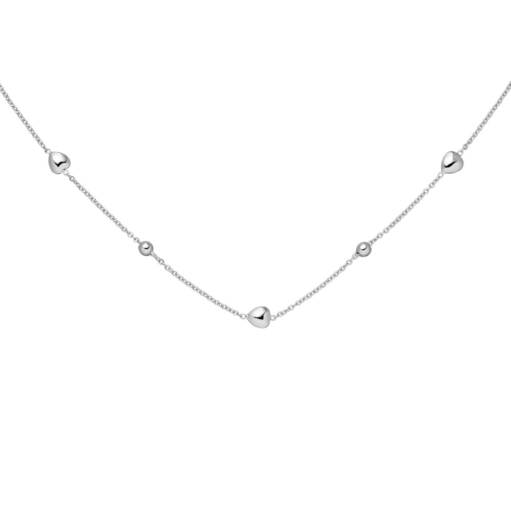 Collier Herz Kugel 925 Sterlingsilber 45cm Silberkette Federring