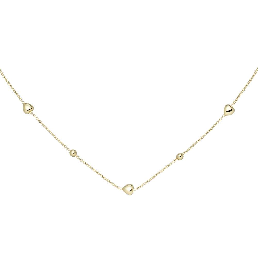 Collier Herz Kugel 925 Sterlingsilber vergoldet 45cm Silberkette Federrin