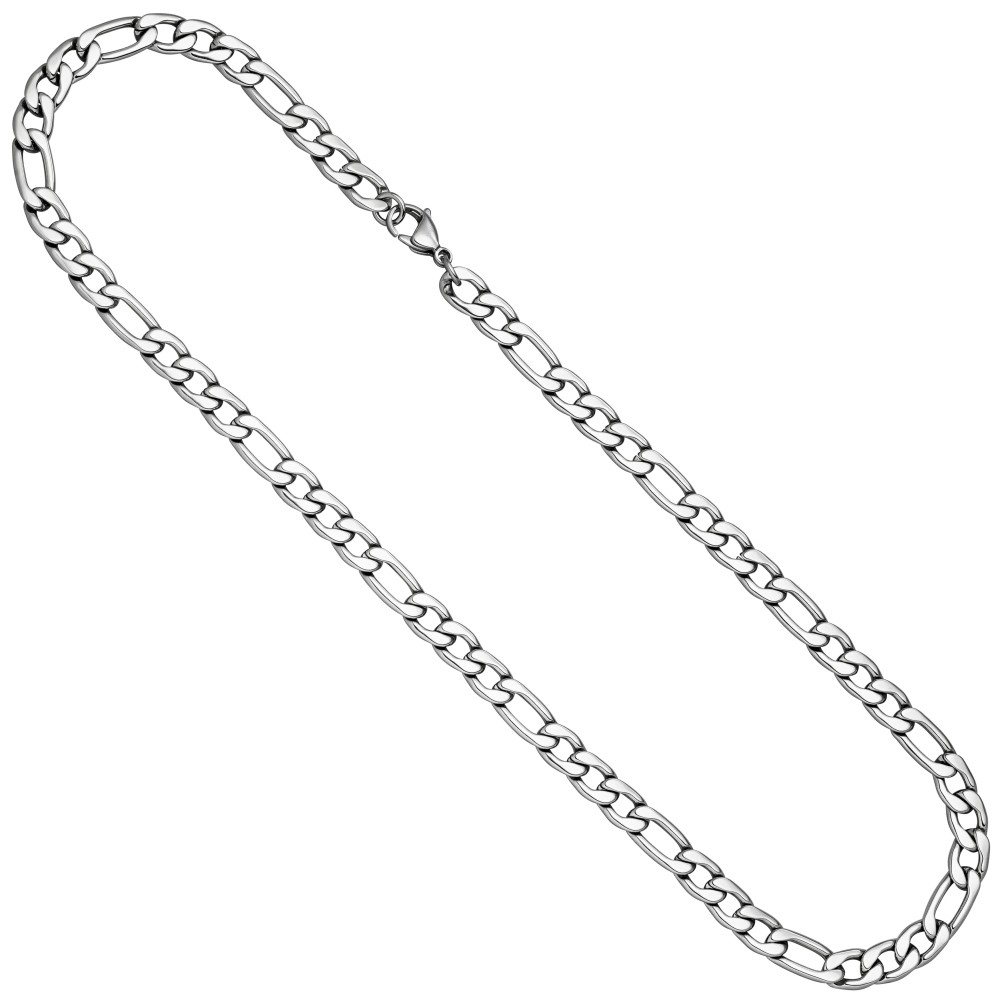 Figarokette Edelstahl 50cm Kette Halskette Karabiner