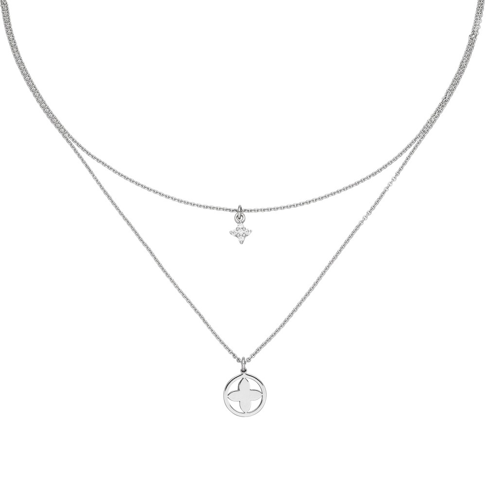Collier Halskette 925 Sterlingsilber 5 Zirkonia 44cm