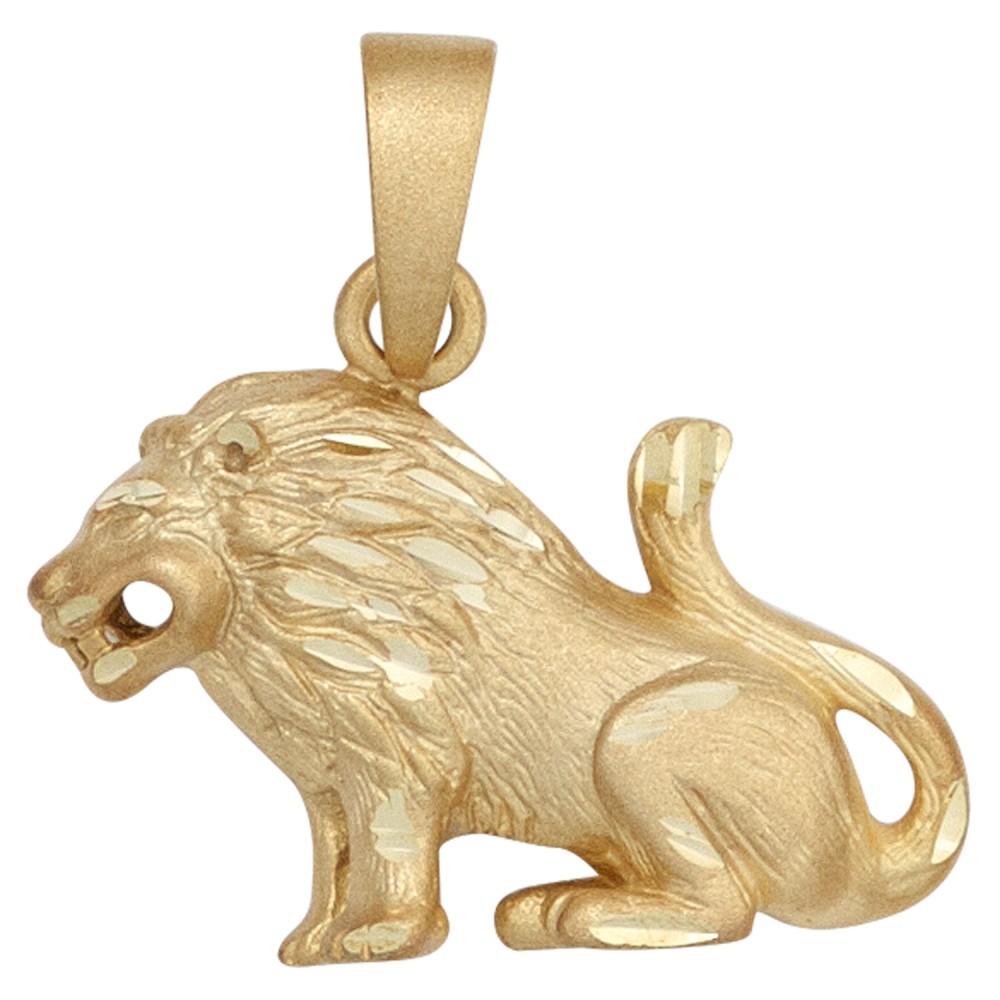 Anhänger Sternzeichen Löwe 925 Sterlingsilber vergoldet matt