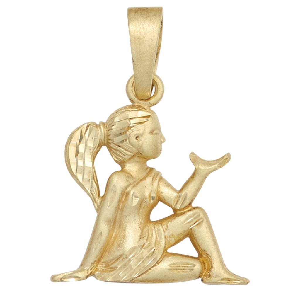Anhänger Sternzeichen Jungfrau 925 Sterlingsilber vergoldet matt